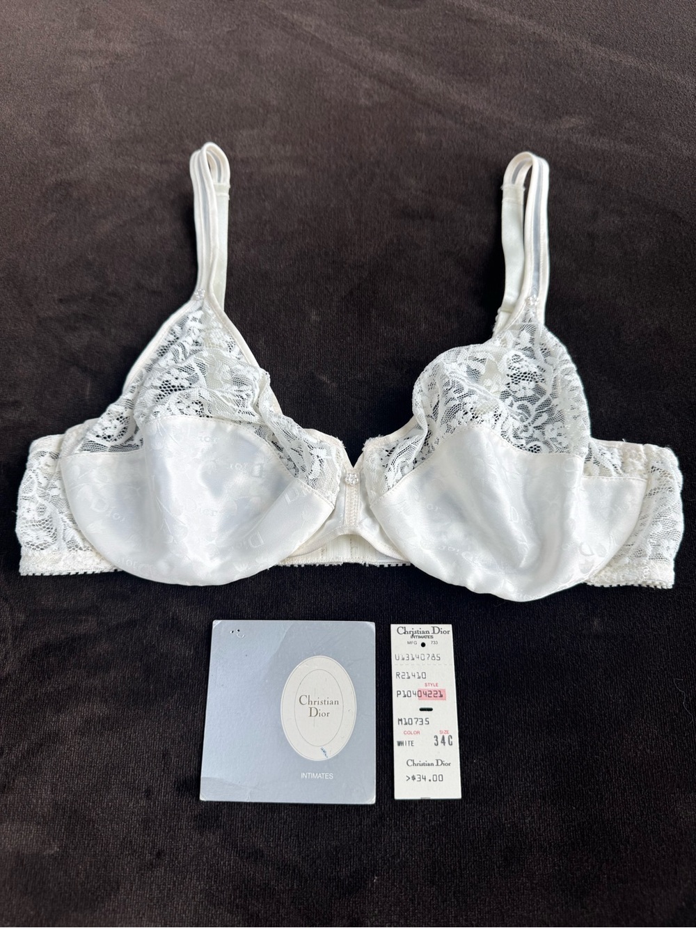 Vintage Dior White Lace Underwire Bra - Elegant Women’s Intimates